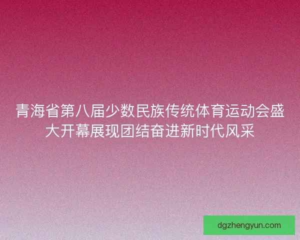 青海省第八届少数民族传统体育运动会盛大开幕展现团结奋进新时代风采